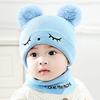 Newborn Kids Baby Boy Girl Pompon Hat Winter Warm Knit Crochet  Cap Scarf