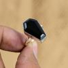 925 Silver Natural Black Onyx Coffin Sister Multi Stone Boho Ring Jewelry Size 8