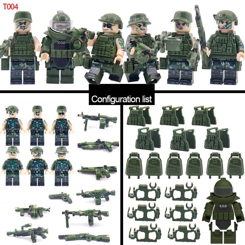 TopLovely Swat Team Военный армейский набор Военные аксессуары полиция Минифигурки Детали Строительные блоки Игрушки
