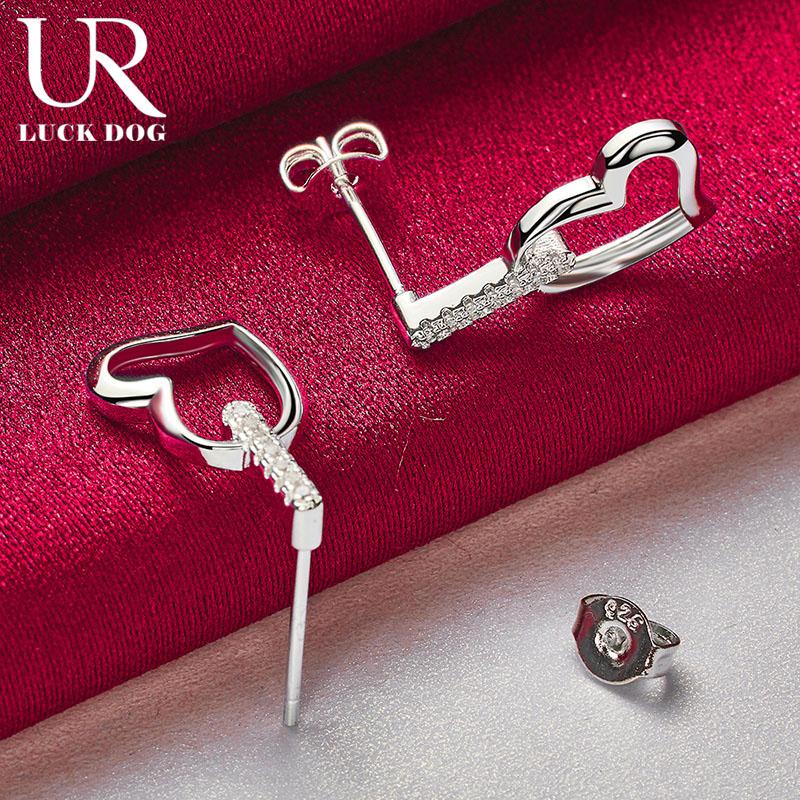 Романтичные серьги в форме сердца из стерлингового серебра 925 пробы с цирконием ААА, модные украшения для вечеринок