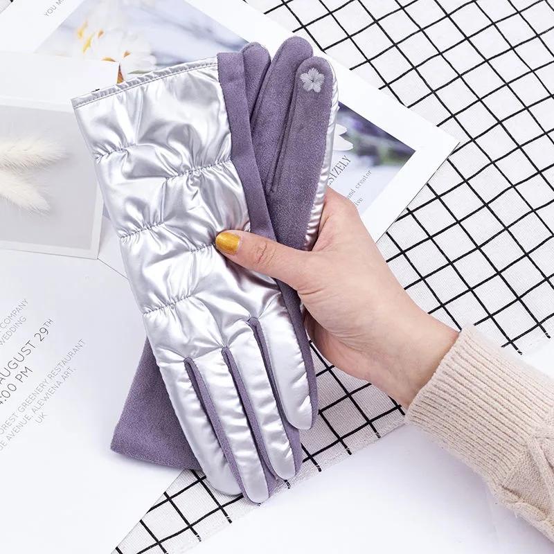 Велосипедные перчатки женские зимние милые корейские девушки-студенты плюс бархатные теплые утепленные женские перчатки для защиты от холода