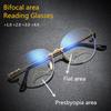 Новый стиль без оправы с бриллиантовой отделкой, дальние и ближние очки двойного назначения HD, модные очки для чтения с двойной подсветкой и круглой оправой +1,0 до +6,0
