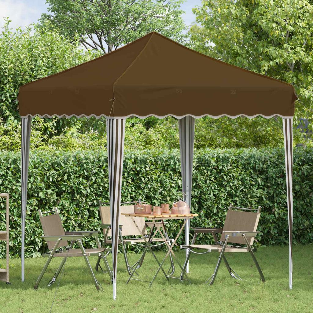 Pop up Party Tent 195 x 195 x 245 cm Taupe Oxford Fabric