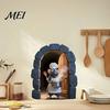 DIY Home Wall Accents Christmas Cute Mouse Break?Through Decals, 3D Hole Self?Adhesive Self Adhesive Decals Stickers, Decor for Living Room