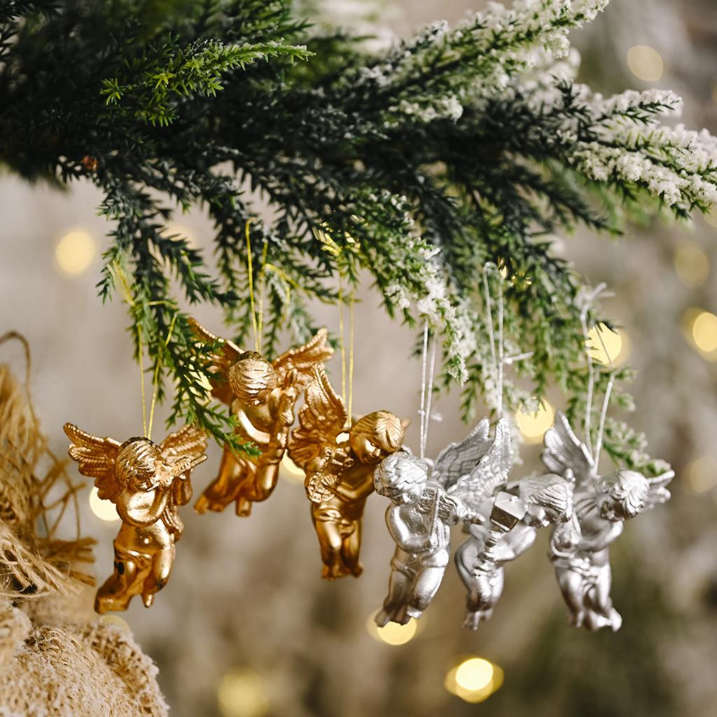 Christmas Decorations: Gold And Angel Pendants Creative Little Angel Doll Tree Ornaments