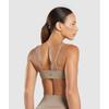 Gymshark Спортивный бюстгальтер Elevate Ruched Lifestyle Brown B3b3e Nc0s