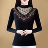 Semi-turtleneck Lace Bottoming Shirt Women's Spring, Autumn and Winter New Fashion Small Fragrance with Thermal Top