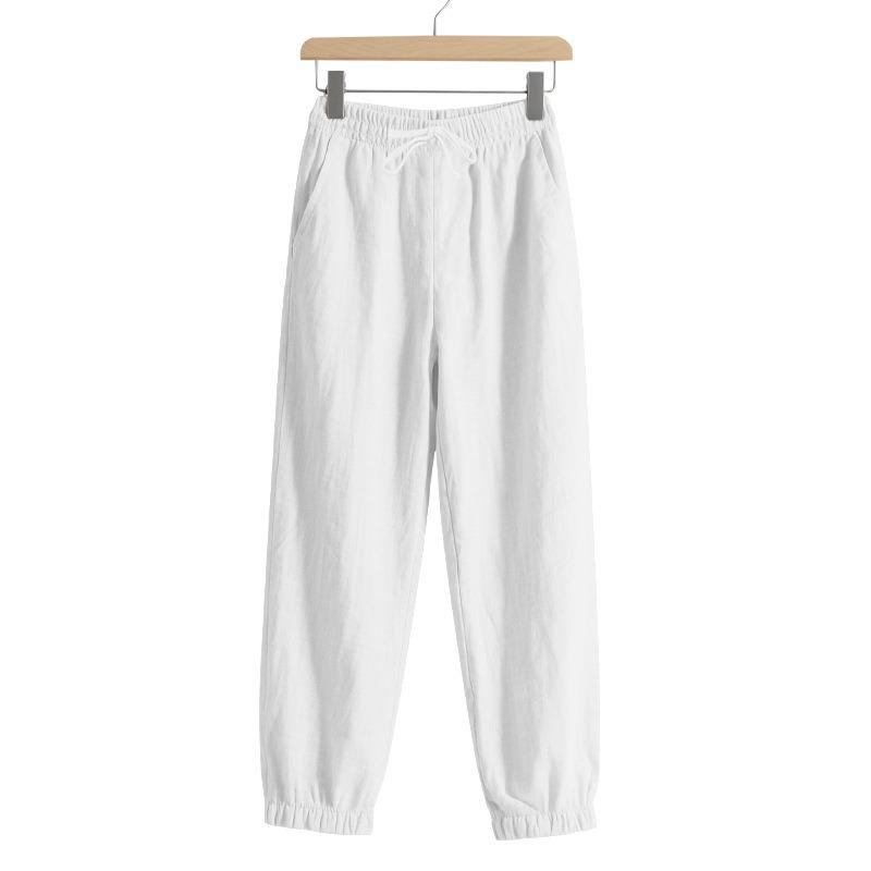 Четыре Сезона Пляжный Тренд Мужские Свободные Льняные Большого Размера Повседневные Спортивные Леггинсы Мужские Брюки