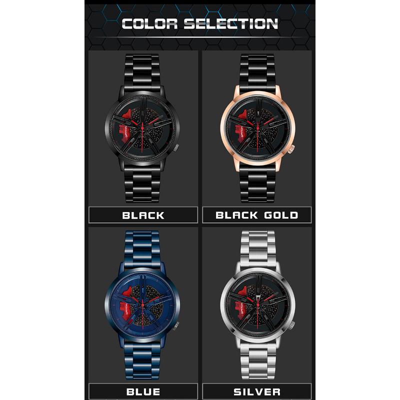 SANDA Новые мужские часы Модные мужские трендовые часы с полым циферблатом Водонепроницаемая концепция водонепроницаемых мужских автомобильных вращающихся кварцевых часов