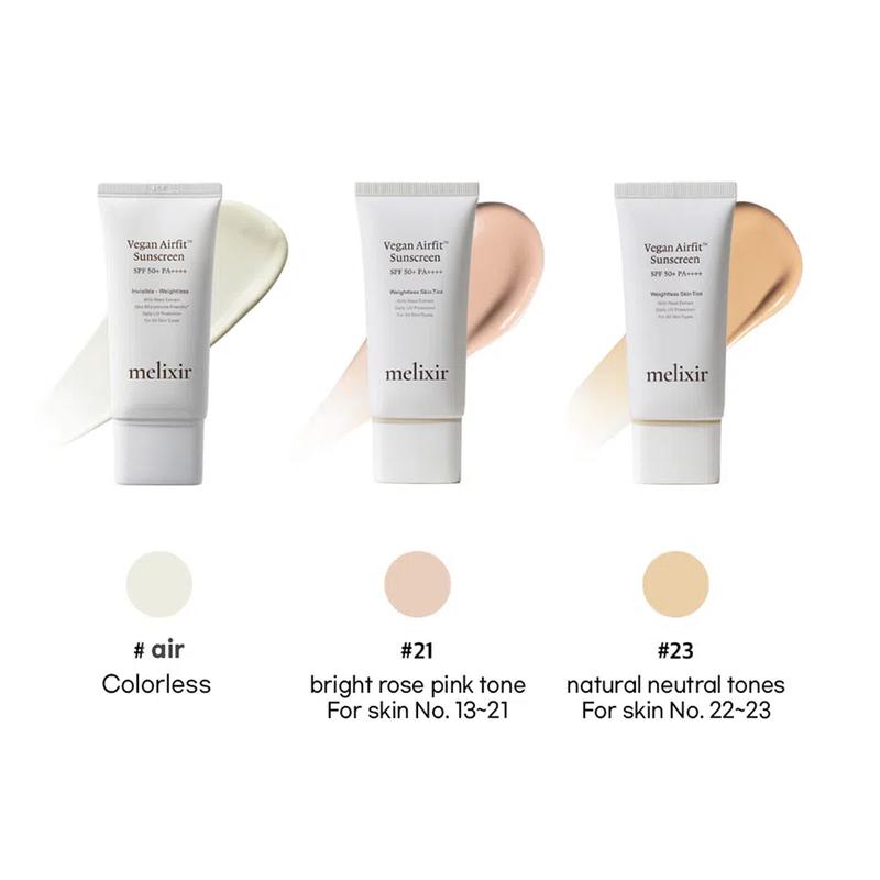 MELIXIR Веганский солнцезащитный крем Airfit™ / 50 мл SPF50+ PA++++ 3 типа K-Beauty