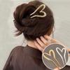 Trendy Geometric Heart Love Hair Sticks Elegant Metal Ponytail Hair Clip Pin Barrettes For Women Party Hair Accessories Headwear