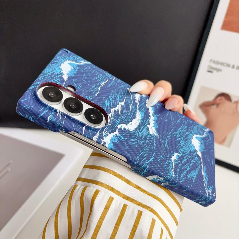 Чехол для Samsung Galaxy Z Fold 7 Модный Жесткий ПК Волна Петля Магнитный MagSafe Защитная Задняя Крышка Чехол Для Z Fold7 6 5 4 Корпус