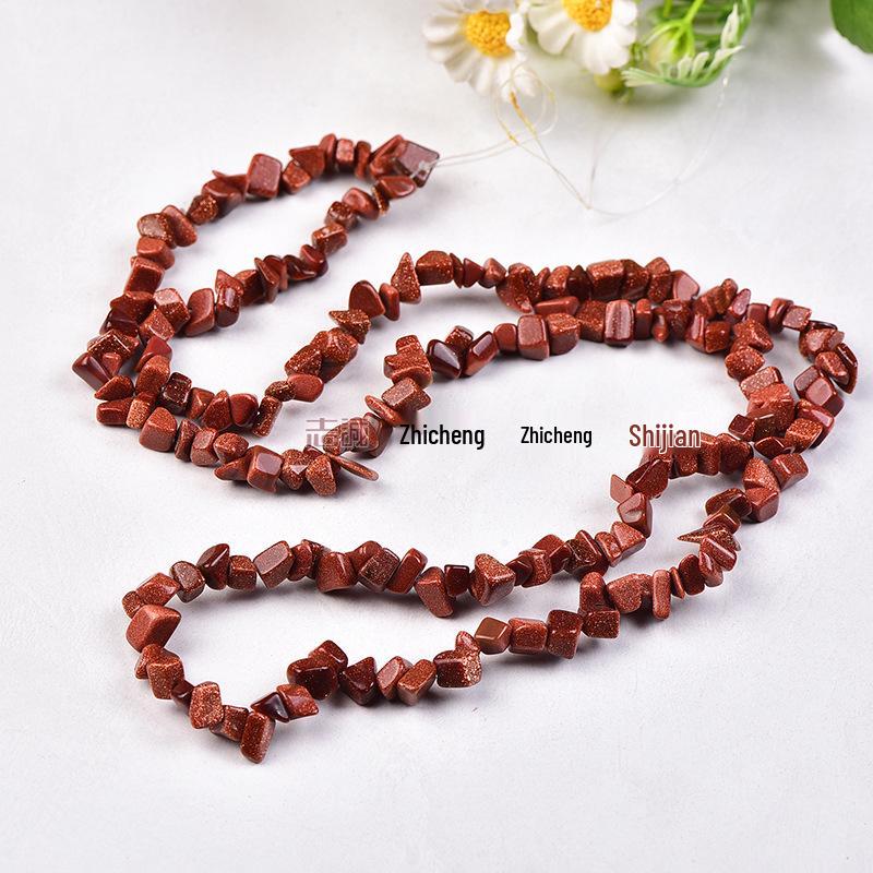 Натуральные разноцветные хрустальные бусины из крошки - Агат, Халцедон, Флюорит, Гранат