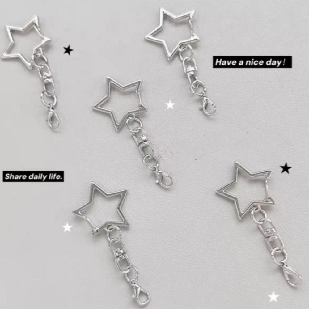 10Pcs Multi Styles Spring Snap Keychain 360 Rotate Star Shaped Clasp  DIY Jewelry Making