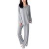 YunXiozy Star Long Rayon Elegant Cute Loose Solid Top and Bottom Adult Women's Pajamas, Sleeve, Fabric, Loungewear, Loungewear, Stylish, Lightweight,