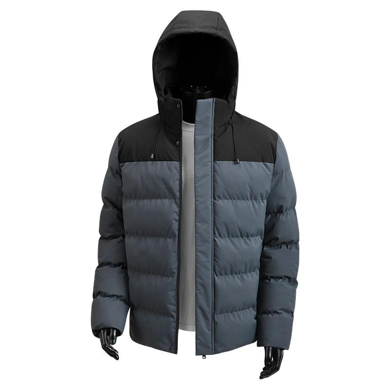 Мужская зимняя толстая хлопковая утепленная куртка с капюшоном Свободный крой Повседневная теплая куртка Подростки Взрослые