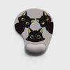 Cute Cartoon Cat Mouse Mat Ergonomic Wrist Support Pad Black Cat Animal Mouse Pad  Computer