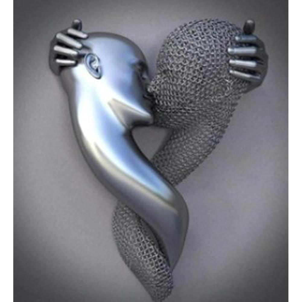 Абстрактная стальная проволока металлическая статуя скульптура пара подвесная картина высокое разрешение спрей печать холст картина ядро -1 пара