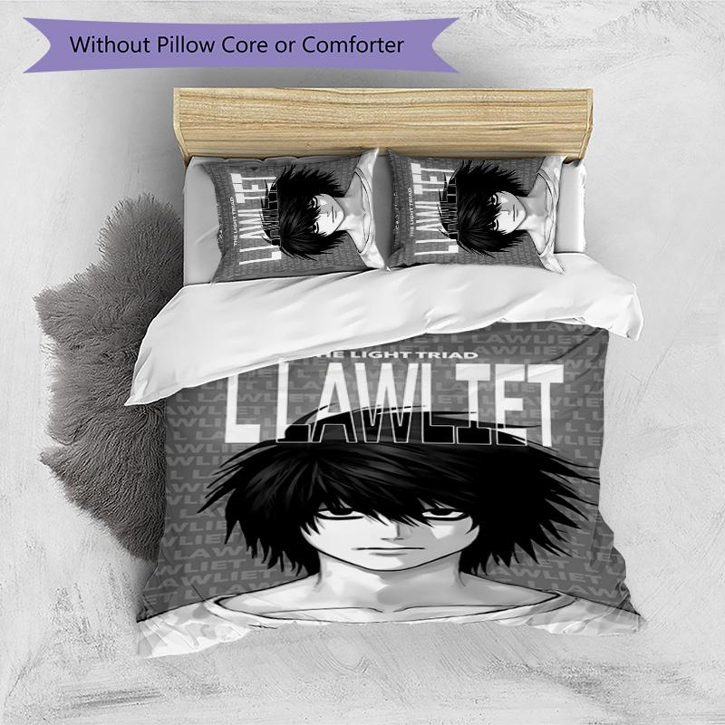 L 3pcs Bedding Set Duvet Cover Closure Includes 1 Duvet Cover & 2 Pillowcases for All Seasons Bedroom Home Dorm Decor