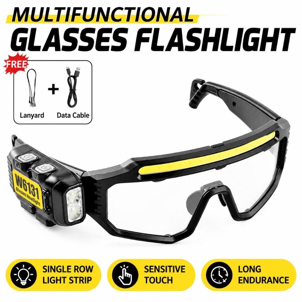 Three Light Source Motion Sensor Eyeglass Light Multi Angle Safety Goggles Light For Adults