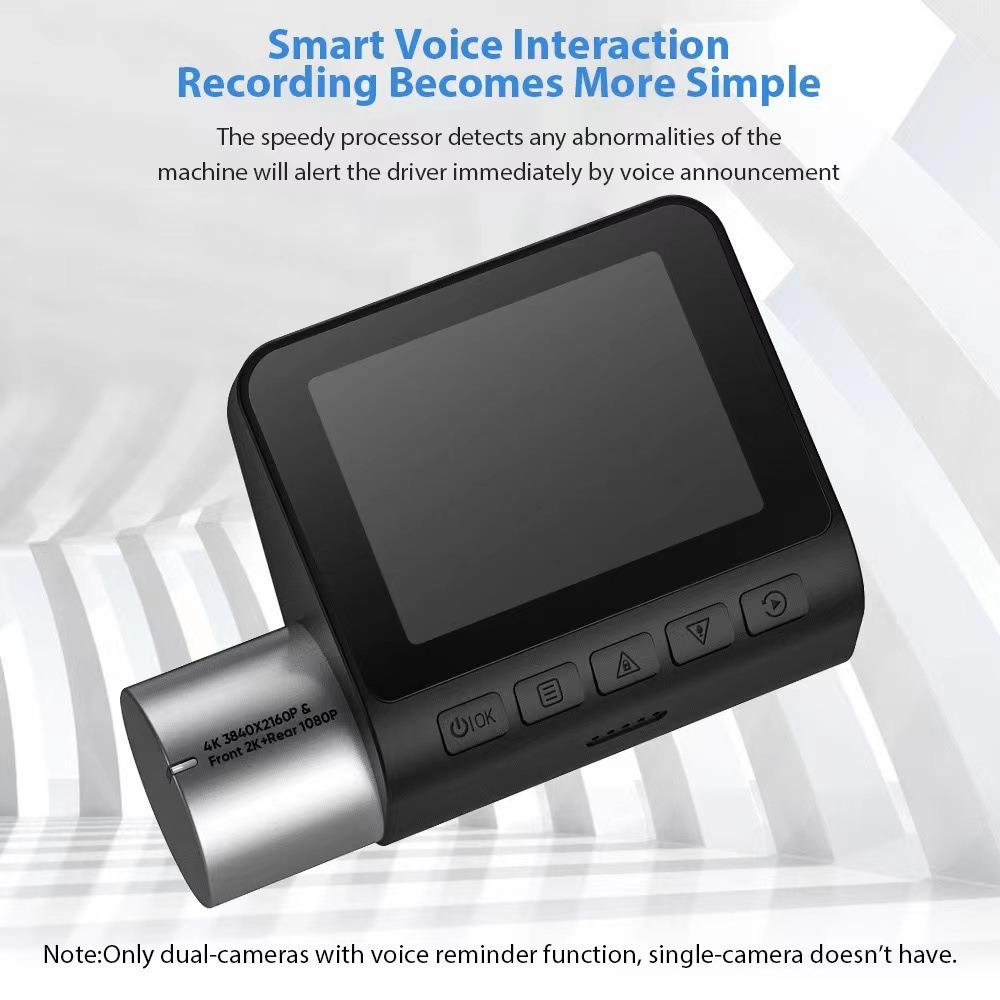 Видеорегистратор с высоким разрешением, ночным видением, 2 дюйма, 4K, беспроводным подключением по WiFi, GPS, двумя объективами, видеорегистратор 70mai