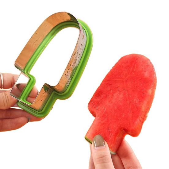 Резак для арбуза, резак для дыни из нержавеющей стали, креативная форма для мороженого, фруктовый слайсер, форма для печенья, инструмент для детской вечеринки