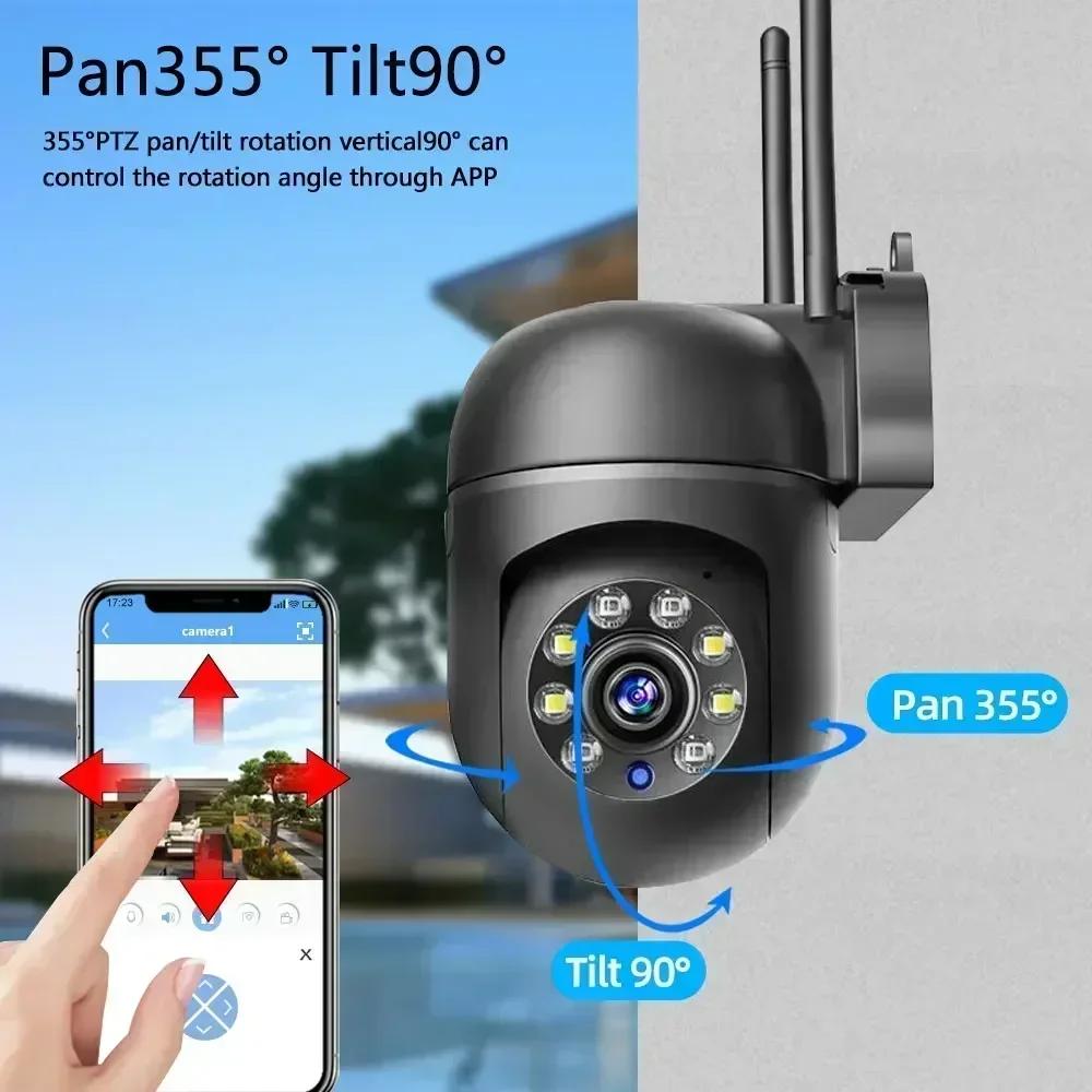 2.4G WIFI 2K IP-камера Двусторонняя аудиосвязь PTZ Слежение Наружная Wi-Fi камера видеонаблюдения Камеры защиты безопасности Умный дом