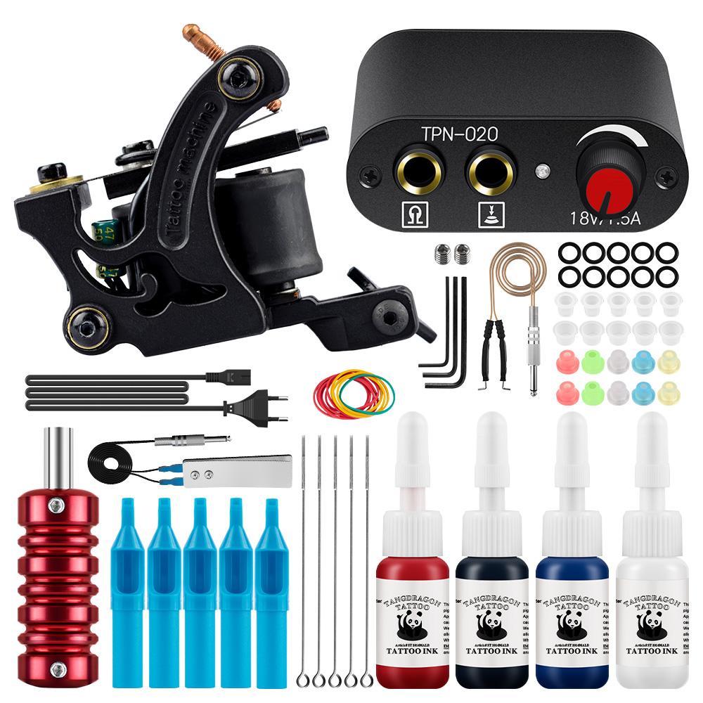 Профессиональный комплект тату-машины PHOENIXY с блоком питания, иглами и чернилами для татуировки для боди-арта