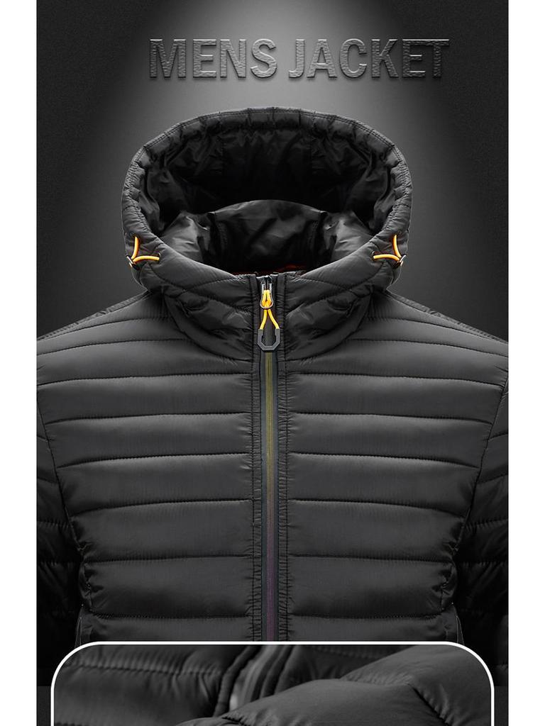 2024 Men's Hooded Light Cotton Jacket for Autumn & Winter