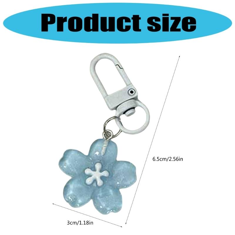 Stylish Flower Pattern Resin Keychain Pendant With Versatile Attachment Loop Perfect For Keychains Or Bag Charm