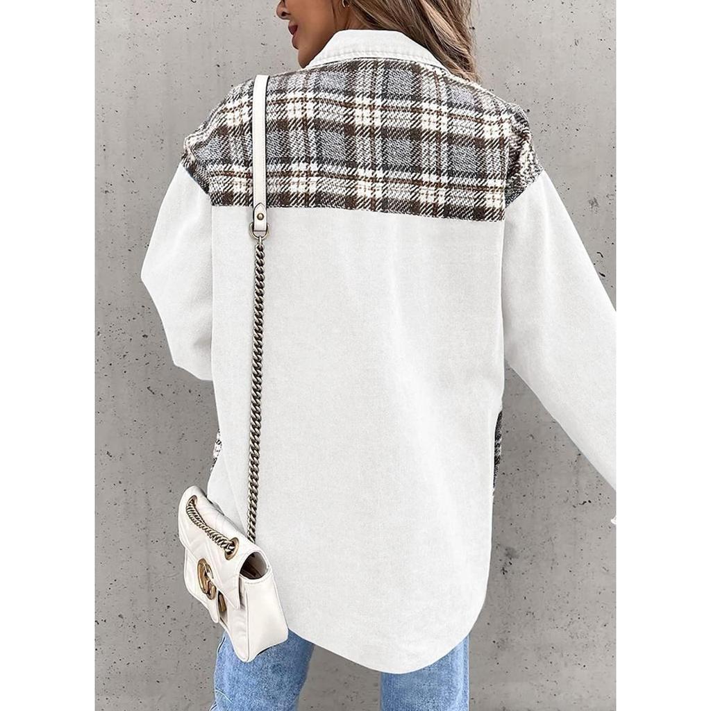 Denim Jacket, Long Sleeved, Checkered, Button Up, Shirt, Jacket Top