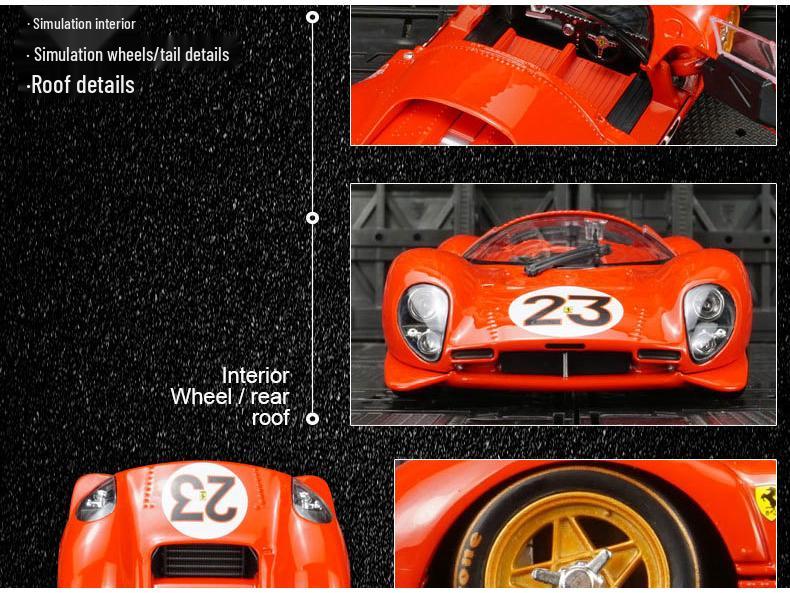 Bburago 1967 Ferrari 330 P4 Daytona Le Mans Модель винтажного гоночного автомобиля