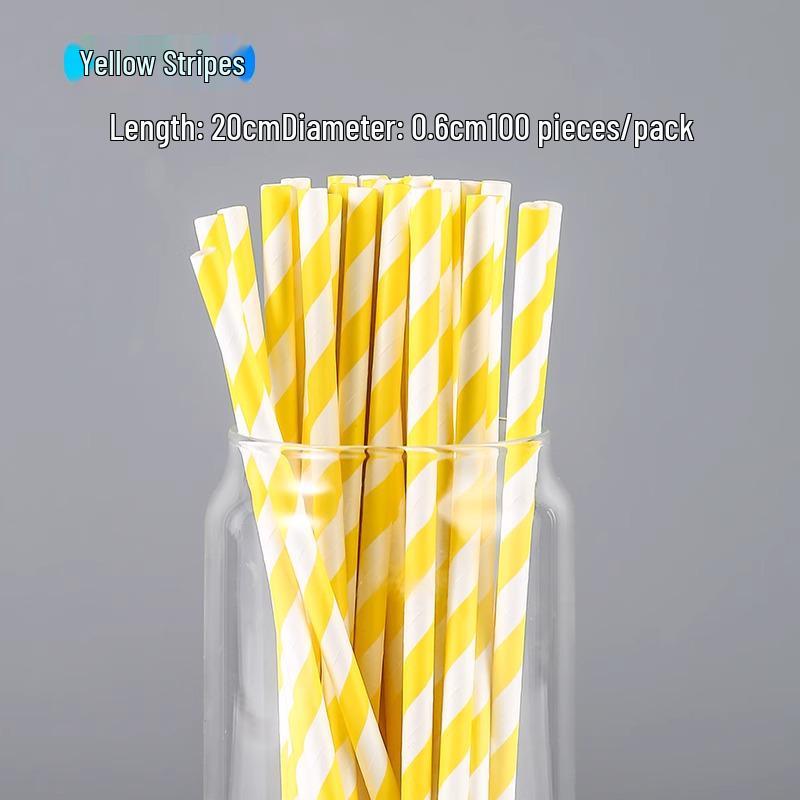 100 Eco-Friendly Colored Paper Straws: Disposable, Creative Party Straws for Juice & Cocktails