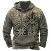 Compass Print Hoodies Vintage Men's Long Sleeve Shirt Nautical Tops Autum O-Neck Sweatshirt Tees Designer Daily Mens Clothing