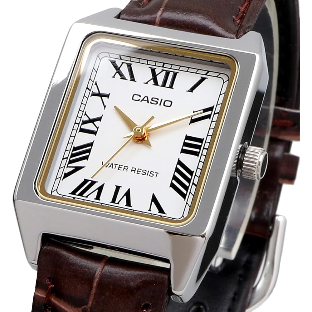 Casio Standard Quartz Women's Watch LTP-V007L-7B2 White Brown Leather Strap