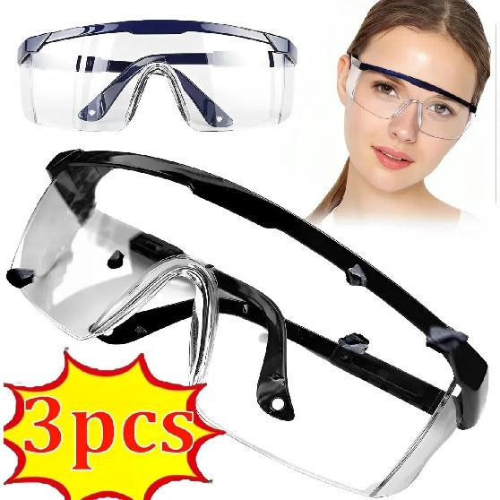 3Pcs Anti-Splash Work Safety Glasses Eye Protecting Lab Goggles Protective Industrial Wind Dust Proof Goggles Cycling Glasses2