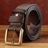 Men's Leather Belt Personalized Copper Buckle Retro Handmade Men's First Layer Cowhide Belt Fashion Casual Pants Belt