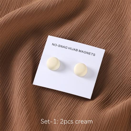 Safe Macaron Color Hijab Brooch Strong Metal Plating Magnetic Hijab Clip Luxury No Hole Pins Brooches Magnet For Muslim