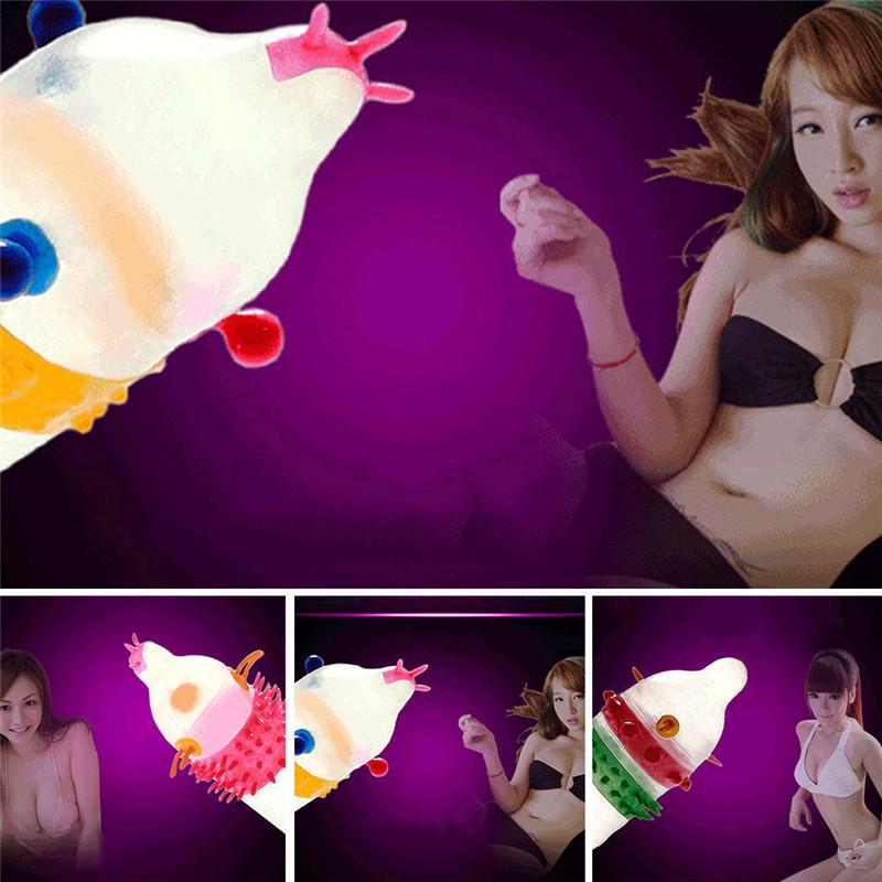 6Pcs Adult Latex Condoms Sensitive Orgasm Dotted Ribbed Stimulate Vaginal New