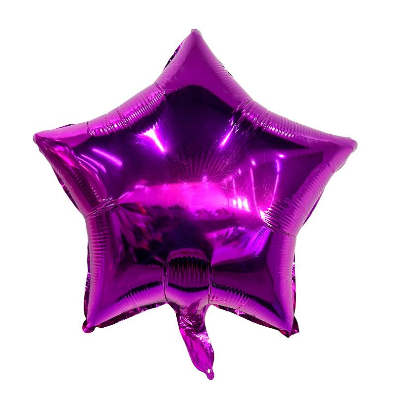 18-Inch Light Version Of Pentagram Aluminum Film Balloon Solid Color Star Balloon Aluminum Foil Birthday Party Decoration Arrangement
