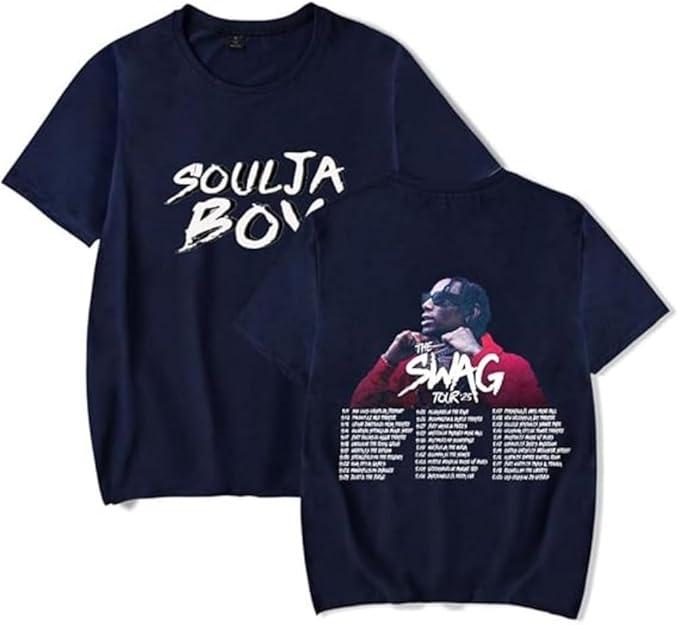 Футболка Soulja Boy The Swag Tour Мерч Мужская с коротким рукавом Женская Модная с круглым вырезом