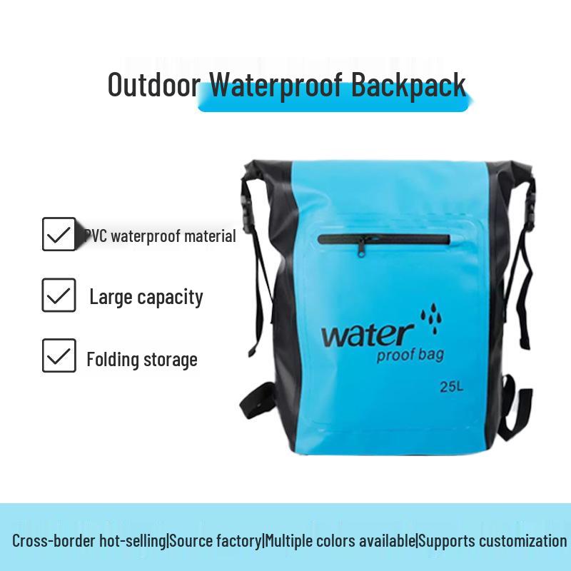 25L Outdoor Waterproof Wear-Resistant PVC Backpack for Rafting and Swimming