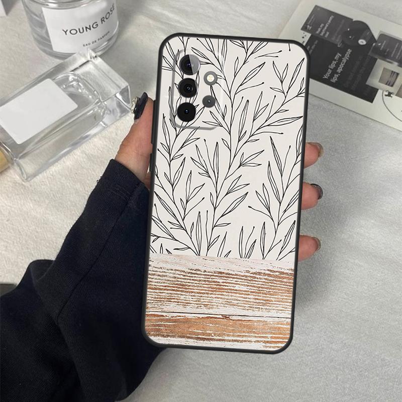 Чехол Boho с растительным листом и коровьим кактусом для Samsung Galaxy A56 A36 A16 A33 A13 A23 A52 A32 A12 A54 A34 A14 A53 A15 A35 A55 A17