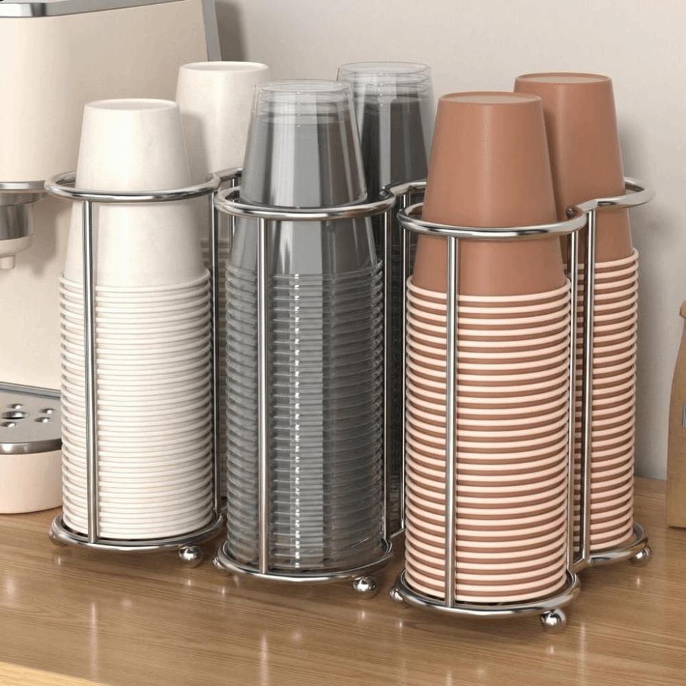 Multifunctional Paper Cup Holder Stainless Steel Paper Cup Organizer Office