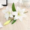 Ornament Desktop Home  Decor Two Flowers and One Bud Artificial Plants Fake Lily Artificial Flower