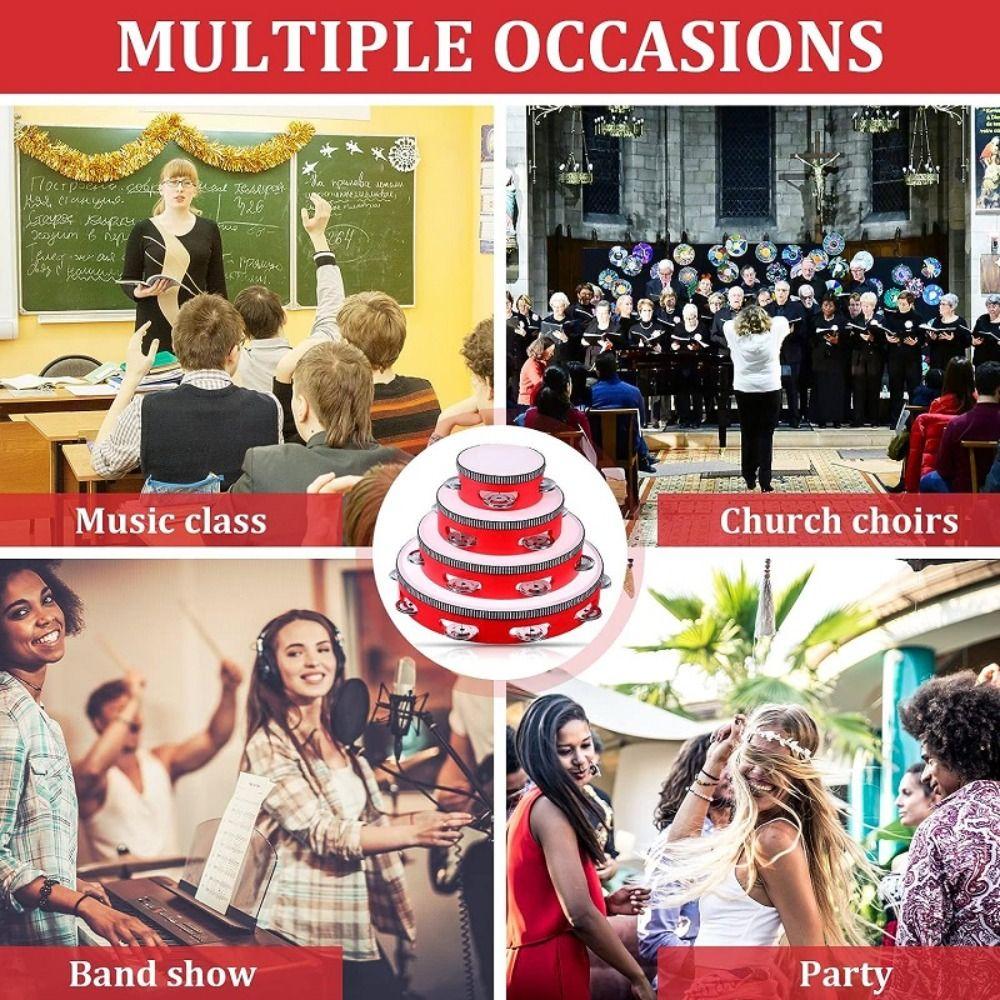 4/6/7/8/9/10in Tambourines Musical Instrument Dancing Toys Percussion Drum Tambourine Drum  Party