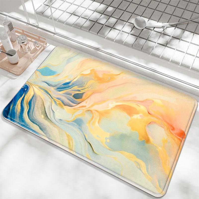 Мраморные бытовые впитывающие коврики для ванной комнаты, легкие роскошные, высококачественные нескользящие коврики для унитаза из искусственного кашемира