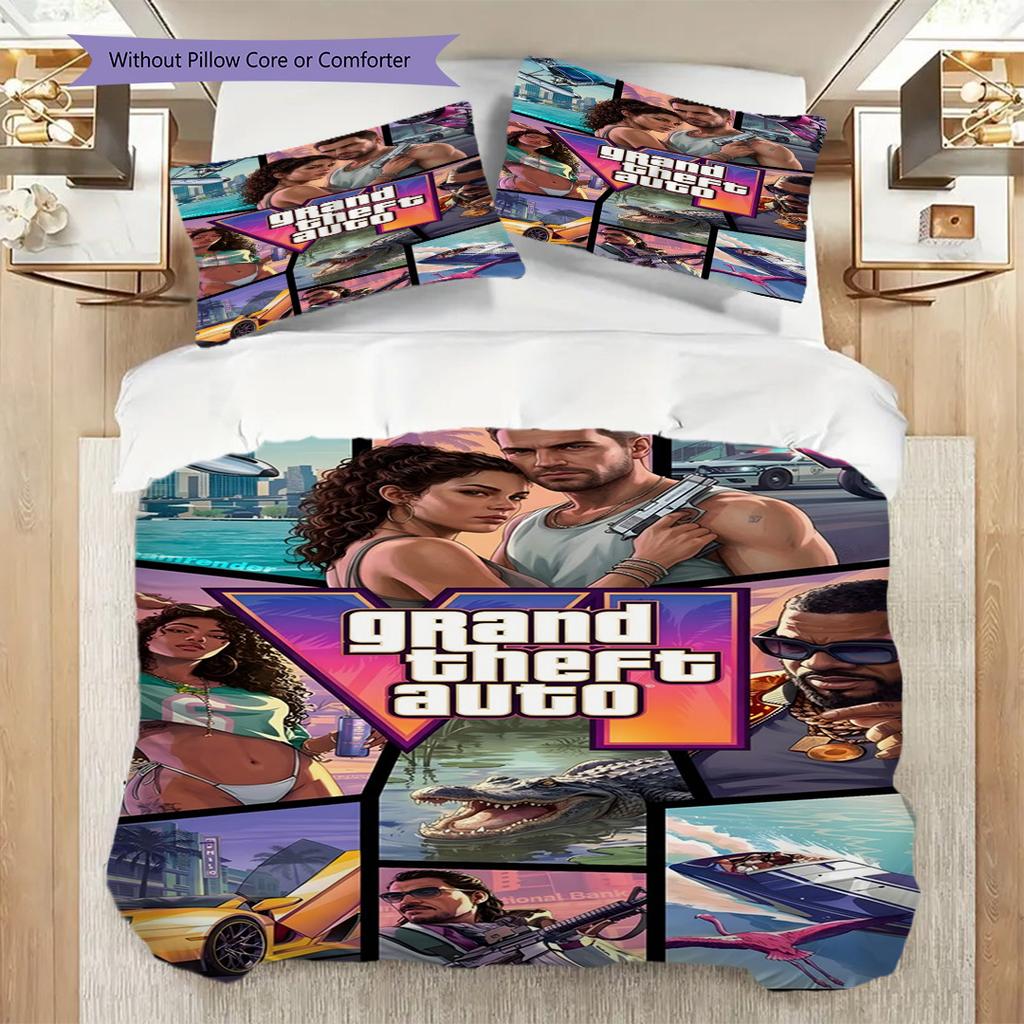 Grand Theft Auto V Urban Thrills Unleashed Bedding 1 Duvet Cover 2 Pillowcase Without Core Duvet Cover And Pillowcase Soft And Comfortable