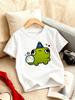 Magic Hat Bubble Frog Cartoon Print Kids T Shirt Boys Girls Cotton Short Sleeve Parent Child Cute Animal Casual Basic Tee