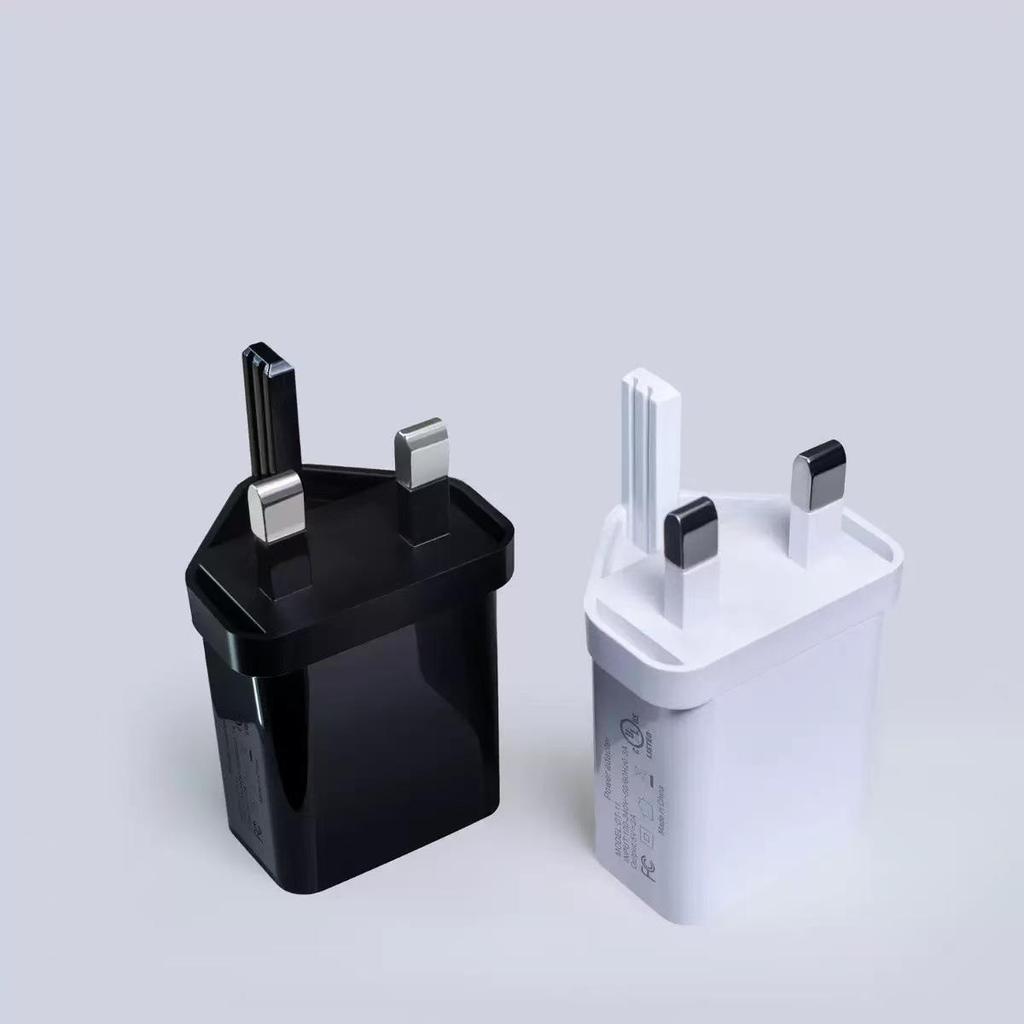 UK 3-Pin 5V2A Mobile Charger with USB Port and 1A Fast Charging